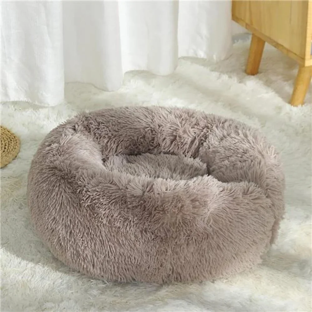 Donut Dog Bed Anti-Anxiety, Self Warming Cozy Soft Plush Round 20